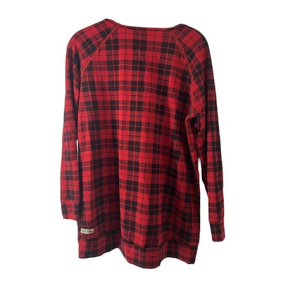 Sew Sassy Red Tartan Plaid Long Sleeve Top XS - Picture 2 of 5